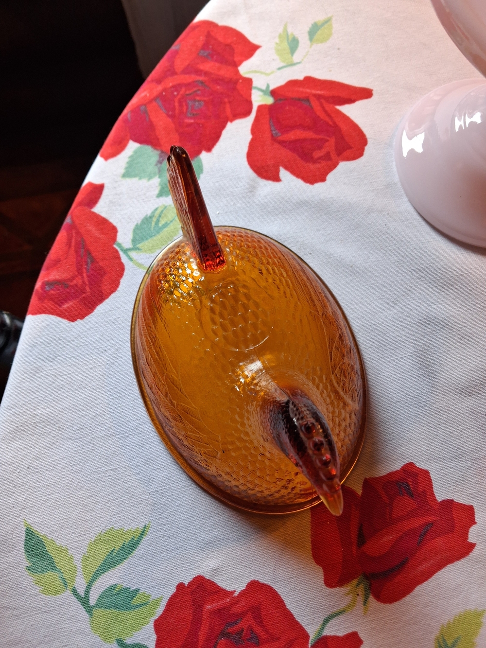 Indiana Glass Amber Hen on Nest Top Only - Picture 4 of 5
